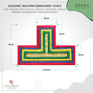 Écusson de grade personnalisé brodé avec perles, multicolores, OEM/ODM, écusson thermocollant en forme de T pour la régalia maçonnique - Product Image 4