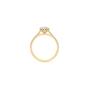 Anillos de compromiso REYES de oro macizo de 14 quilates con diamante cultivado en laboratorio de corte redondo de 1.11 quilates para mujer, joyería fina con certificación IGI, gran éxito de ventas. - Product Image 6