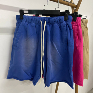 Shorts Deportivos Casuales con Diseño Desgastado, Lavado al Ácido, Aspecto Deslavado, Ecológicos, con Cierre de Cordón - Product Image 2