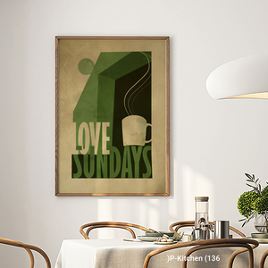 Décoration murale festive, affiche illustrative typographique Love Sundays, décoration murale moderne pour la maison - Product Image 2