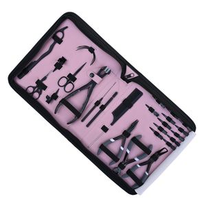 Wholesale Hair <b>Extension</b> Tools Kit Micro <b>Beads</b> Remover Plier Crimping Plier Needle Scissor Sectioning Clips Raxine Case Set - Product Image 1