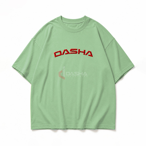 T-shirt décontracté en jersey pour homme, broderie longue, motif uni, design vierge, poids lourd, vente en gros OEM, faible MOQ - Product Image 1