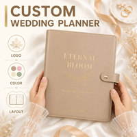 LABON Organiseur de mariage personnalisé Eternal Bloom en cuir végétalien, classeur doré, cadeau de luxe pour mariée, papeterie en gros, carnet