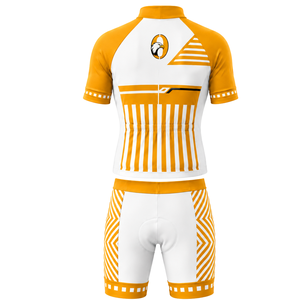 Orange White <b>Cycling</b> Jersey <b>Shorts</b> Set <b>Short</b> Sleeve Full Zip Breathable <b>Padded</b> Bicycle Racing Uniform Performance Team Sports - Product Image 2