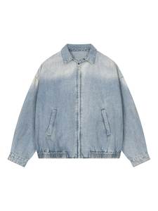 Men's <b>Gothic</b> Style Black Denim Varsity <b>Jacket</b> Turn-down Collar Regular Fit Reversible Windproof Eco-Friendly Quick Dry - Product Image 2
