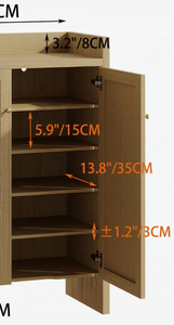Nouvel arrivage 2026 – Meuble de rangement 2 portes en rotin naturel tressé style bohème, armoire à chaussures d'entrée en bois clair OEM, décoration intérieure – Vente en gros - Product Image 6