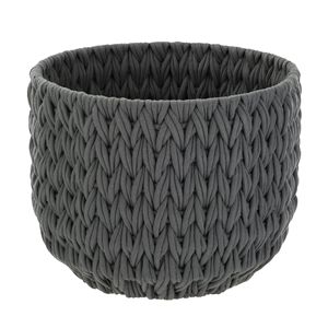 Cesta de Almacenamiento Decorativa Gris de Poliéster de Tejido Cerrado - Product Image 1