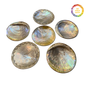 Luxury Mother of Pearl Gold Plated Serving Bowl and Plate Set with Long Handle Spoons for Parties - Product Image 6