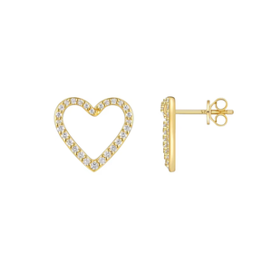 High Quality 925 Sterling Silver <b>Moissanite</b> Heart Stud <b>Earrings</b> Gold Plated Brilliant Cut VVS Stone GRA Certified Bridal jewelry - Product Image 3
