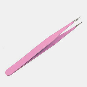 Pince à épiler de précision pour extensions de cils DANTRIC IMPLANTS CV-87 en acier inoxydable rose avec revêtement en poudre, prise en main parfaite, pointe lisse - Product Image 2
