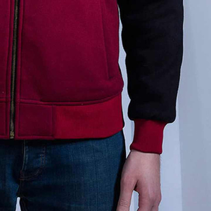 Blouson universitaire en toile et cuir pour homme, style urbain, avec broderie, col en V, respirant, service OEM, hiver - Product Image 6
