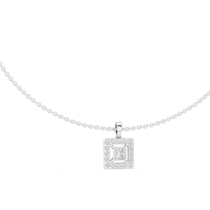 Quadra Micro-Pave Square <b>Frame</b> Necklace - Product Image 1