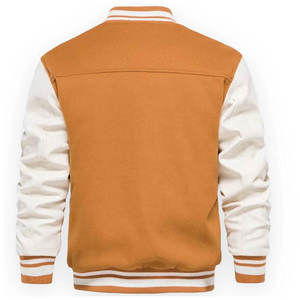 Varsity Letterman <b>Jacket</b> for Men Women Wool & <b>Leather</b> Windproof - Product Image 2