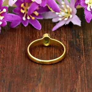 Minimalist Natural <b>Green</b> Peridot <b>Ring</b> 18K Gold Plated Oval Gemstone <b>Ring</b> August Birthstone Statement <b>Ring</b> For Women Gift - Product Image 6