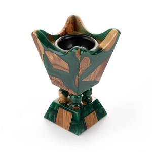 FAIZA CRAFT Brûleur d'encens artisanal en bois de santal et résine d'acacia de haute qualité, écologique, pour aromathérapie, Lobanan Mabkhara - Product Image 4