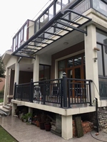 Auvent manuel autonettoyant en aluminium anti-rouille avec protection UV pour extérieur, toit en polycarbonate pour balcon, terrasse et patio