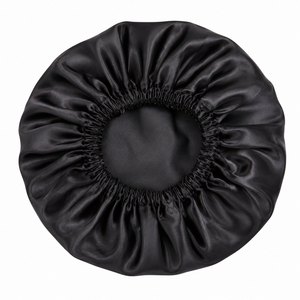 Bonnet en satin de soie personnalisé extra long avec bouton réglable, turban pour cheveux, bonnet de nuit - Product Image 1