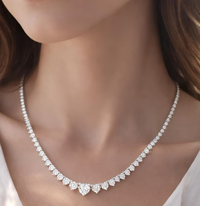 Luxury Round Cut Moissanite Tennis <b>Necklace</b> Iced Out Hip Hop Jewellery Romantic Bridal <b>Statement</b> Gift - Product Image 2