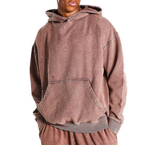 Sweat à capuche à manches longues pour homme, effet délavé vintage, confortable, coupe oversize, tendance - Product Image 1