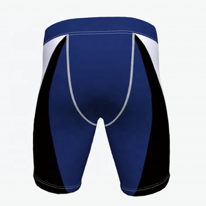 Men's Color Blocked Compression Shorts <b>Mid</b> Waist Quick Dry Spandex Polyester Sporty Geometric Panelled Design - Product Image 2