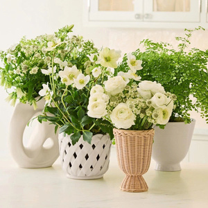 Handmade Rattan Pedestal Basket Decorative Wicker Planter Pot & Tall <b>Standing</b> Storage Basket for Home Decor - Product Image 2