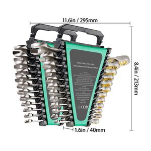 Set di chiavi a cricchetto combinate da 24 pezzi SAE 1/4''-7/8'' e metriche 8 mm in acciaio Cr-V con supporto organizer - Product Image 5