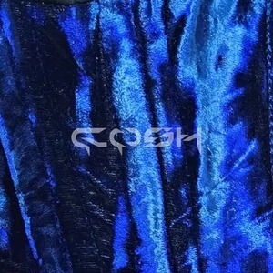 Corset en velours bleu avec baleines en acier et lacets latéraux pour robes de soirée et de mariage - Product Image 5