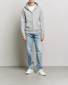 Sweat-shirt à capuche unisexe en polaire bleu clair, coupe classique, vêtement décontracté d'automne, imprimé brodé, polyester/coton - Product Image 5
