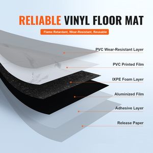 Piastrelle in PVC Effetto Marmo Bianco 390 X 23,6 Pollici, Vinile Autoadesivo Spessore 1,5mm, Adesive per Pavimenti Fai-da-Te di Cucina e Sala da Pranzo - Product Image 3
