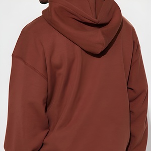 Sudadera con Capucha Oversize de Algodón y Felpa con Estampado de Graffiti Marrón, Estilo Urbano, Personalizable OEM ODM - Product Image 5