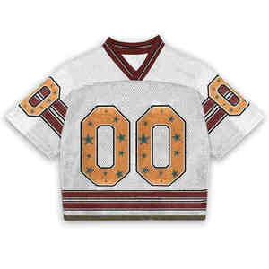 Camiseta de malla oversize de estilo vintage de buena calidad para hombre, hecha a medida, tipo crop top, para hockey sobre hielo y fútbol americano. - Product Image 5