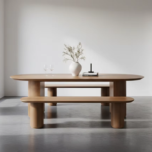 โต๊ะอาหารไม้สักแท้ยาร่า สไตล์สแกนดิเนเวียน โมเดิร์น มินิมอล ผลิตด้วยมือ เฟอร์นิเจอร์หรูหราสำหรับใช้ภายในและภายนอกอาคาร - Product Image 2