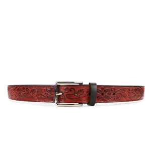 Hot Selling Western <b>Engraved</b> <b>Tooled</b> Cowhide Leather Belt Strap or Belt High-Strength genuine leather belt with Brass buckle - Product Image 2