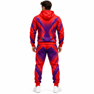 Ensemble de survêtement personnalisé par sublimation pour hommes, vêtements de sport d'équipe personnalisés avec veste entièrement imprimée, uniforme d'entraînement athlétique pour la salle de sport - Product Image 4