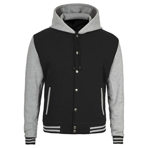Custom <b>Men</b> Varsity Fleece Hoodie <b>Jacket</b> Casual Two Tone <b>Baseball</b> Letterman Bomber <b>Jackets</b> Snap Button Warm Winter College - Product Image 1