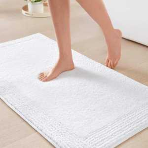 Tapis de bain en coton 100% absorbant et antidérapant à séchage rapide, style moderne, tapis de bain personnalisé antidérapant pour hôtel - Product Image 1