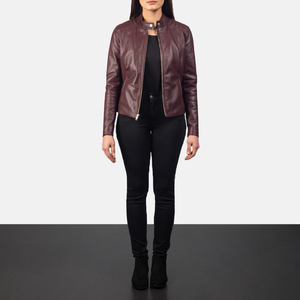 Chaqueta de Motocicleta de Cuero Sintético para Mujer, Transpirable, Manga Larga, Cierre de Cremallera, Solapa, Primavera Otoño, Forro de Seda Estampada - Product Image 6