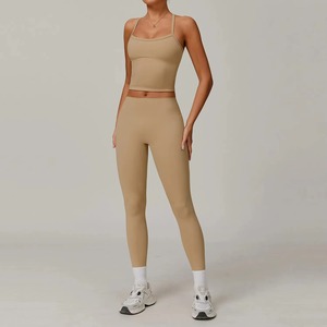 Women's Seamless Activewear Set High Waist Yoga <b>Leggings</b> <b>and</b> Cropped Tank <b>Top</b> Fitness Workout Outfit 2-Piece Yoga Set - Product Image 5