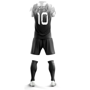 Conjunto de Camiseta de Fútbol Personalizada para Hombre, Manga Corta, Negra y Blanca, Sublimada, con Nombre del Equipo, Número 10, Absorbe la Humedad, para Todas las Temporadas, Corte Regular para Adultos - Product Image 4