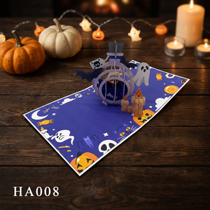 Carte en papier nid d'abeille 3D faite à la main en gros pour Halloween, Thanksgiving, la Saint-Valentin - Design personnalisé style amour - Product Image 6