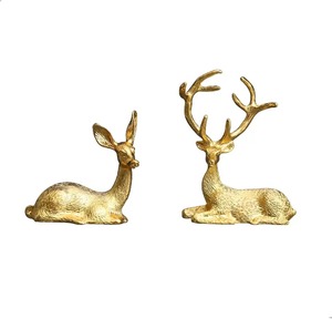 Estatua de Antílope de Latón Dorado, Figura de Animal con Cuernos, Decoración de Mesa para el Hogar, Escultura Duradera para Sala de Estar, Dormitorio - Product Image 4