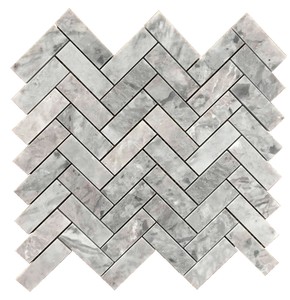 Mosaico de Mármol con Patrón Espigado Gris Claro, Pulido, 8mm de Grosor, Ecológico, 5 Años de Garantía, Moderno, para Pared Interior de Baño - Product Image 1