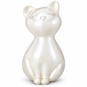 Otto International Luxury American Style Black Cat Shaped Pet Cremation Memorial <b>Urn</b> Silver Collar Blue Stone Decorative <b>Ashes</b> - Product Image 4