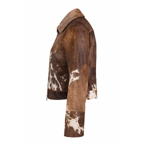 Veste en cuir de vachette, veste de motard en cuir de qualité supérieure avec finition durable, construction renforcée et style classique pour un look décontracté - Product Image 3