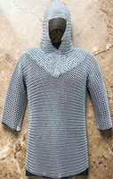 Haubert classique médiéval fait main pour homme, en aluminium argenté, style tunique gothique streetwear, costume de cosplay
