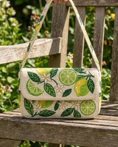 Handmade Tropical Fruit Sunset Beaded Shoulder Bag Summer <b>Handbag</b> - Product Image 3