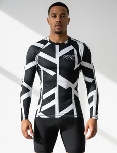 High Quality 160 GSM Plus Size <b>Compression</b> Breathable Polyester Long Sleeve Fitness Gym MMA Rash Guard - Product Image 1