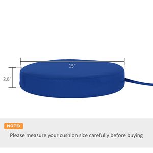 Set 4 blu Navy 15 \ "X 15 \" X 3 \ "cuscini per sedie da Patio cuscini da esterno per pranzo sedie da bistrot lavabili in lavatrice - Product Image 3