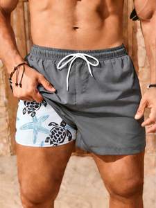 Shorts de Playa Personalizados con Cintura Elástica y Cordón Ajustable, Tela de Secado Rápido, Traje de Baño Informal para Vacaciones, Proveedor Mayorista - Product Image 1