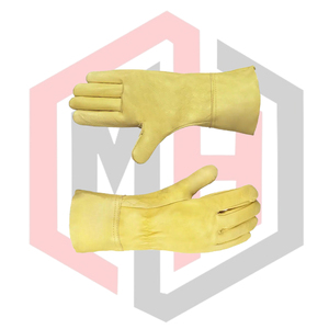 Goat Leather Welding Gloves Flexible Breathable Tear-Resistant Heat-Insulating Anti-static <b>Fire</b>-Fighting Safety Gloves Safety - Product Image 6